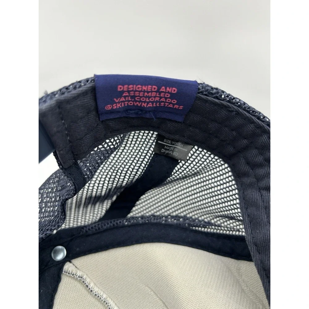 Ski Town All-Stars The Alpineer Rope Trucker Hat Navy Mesh Back Adjustable Youth
